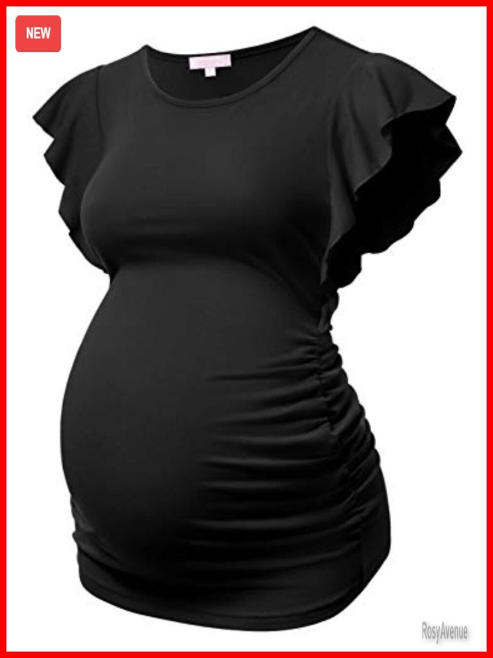 Maternity Tops Flying Short Sleeve Tshirt Side Ruched Pregnant Blouse Casual
